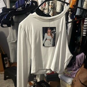 Naked Wardrobe Off-White one shoulder Crop Top